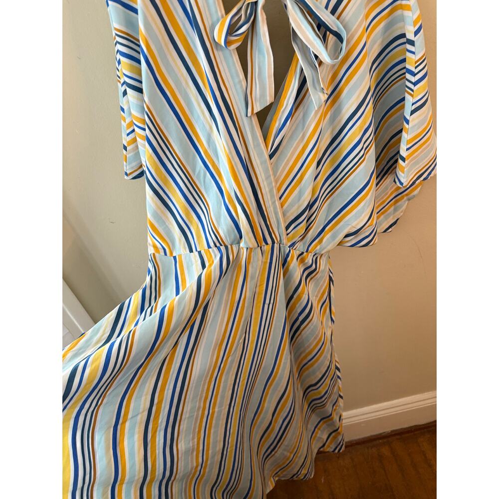 Eloquii Blue & Yellow Striped Dress Size Striped 16 - Picture 6 of 10